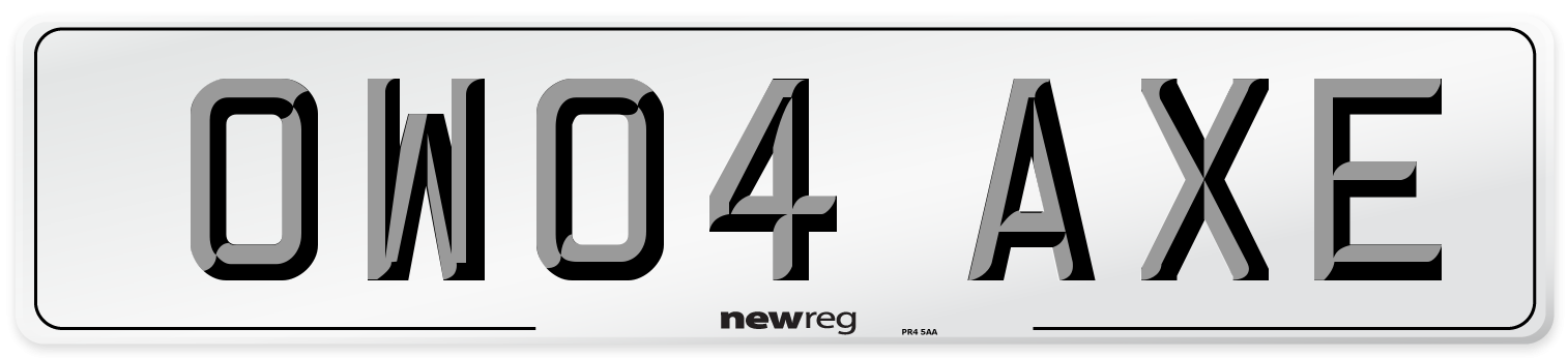 OW04 AXE Number Plate from New Reg